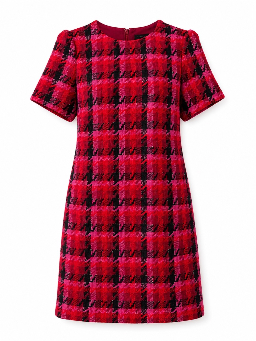 Ann Taylor Red Pink & Black Patterned Mini Dress NWT Size 10